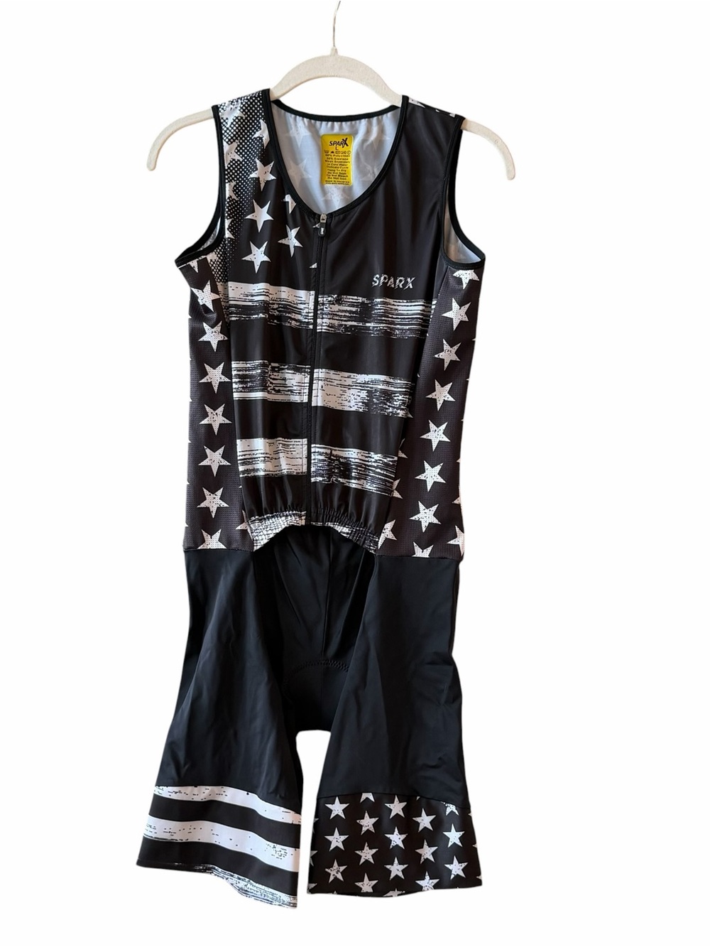 Sparx Black & White Stars & Stripes Performance Tri Suit - Black & White